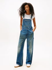 Tommy Jeans Blue Lightweight Denim Dungarees - Image 1 of 5