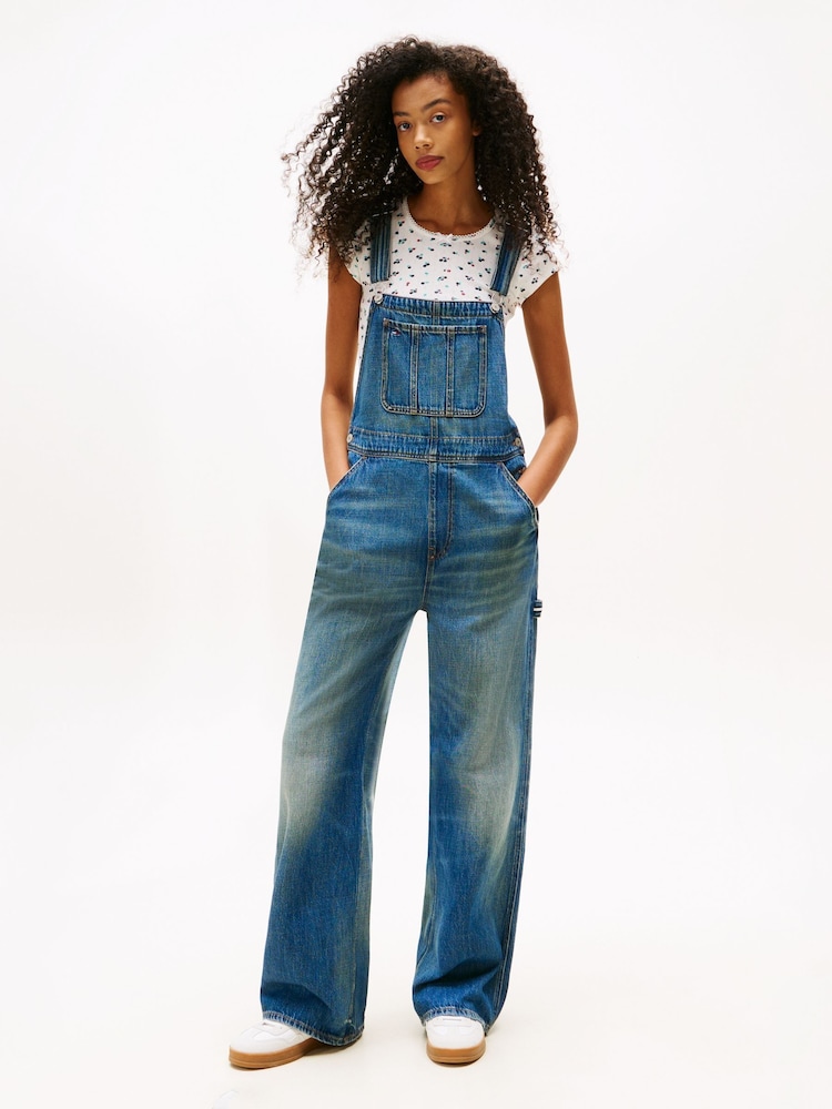 Tommy Jeans Blue Lightweight Denim Dungarees - Image 1 of 5 Tommy Jeans Blue Lightweight Denim Dungarees - Image 1 of 5