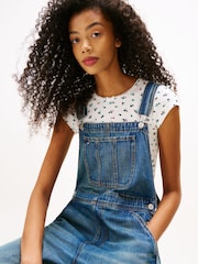 Tommy Jeans Blue Lightweight Denim Dungarees - Image 2 of 5