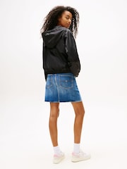 Tommy Jeans Black Repeat Logo Water Repellent Jacquard Windbreaker Jacket - Image 2 of 4