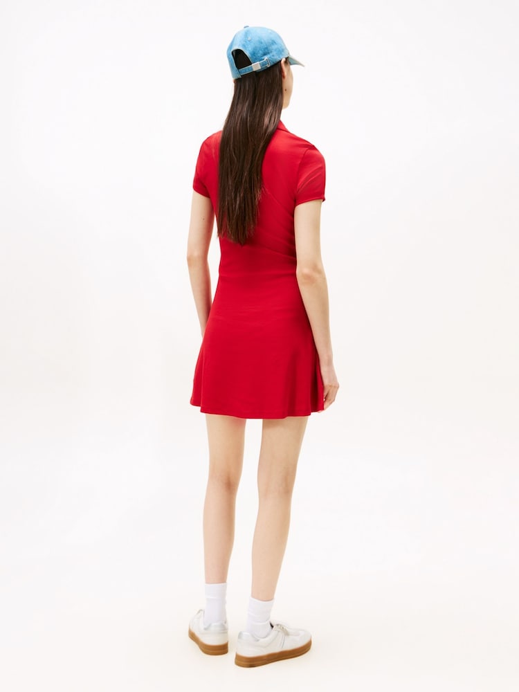 Tommy Hilfiger Red Rib Polo Dress - Image 2 of 5