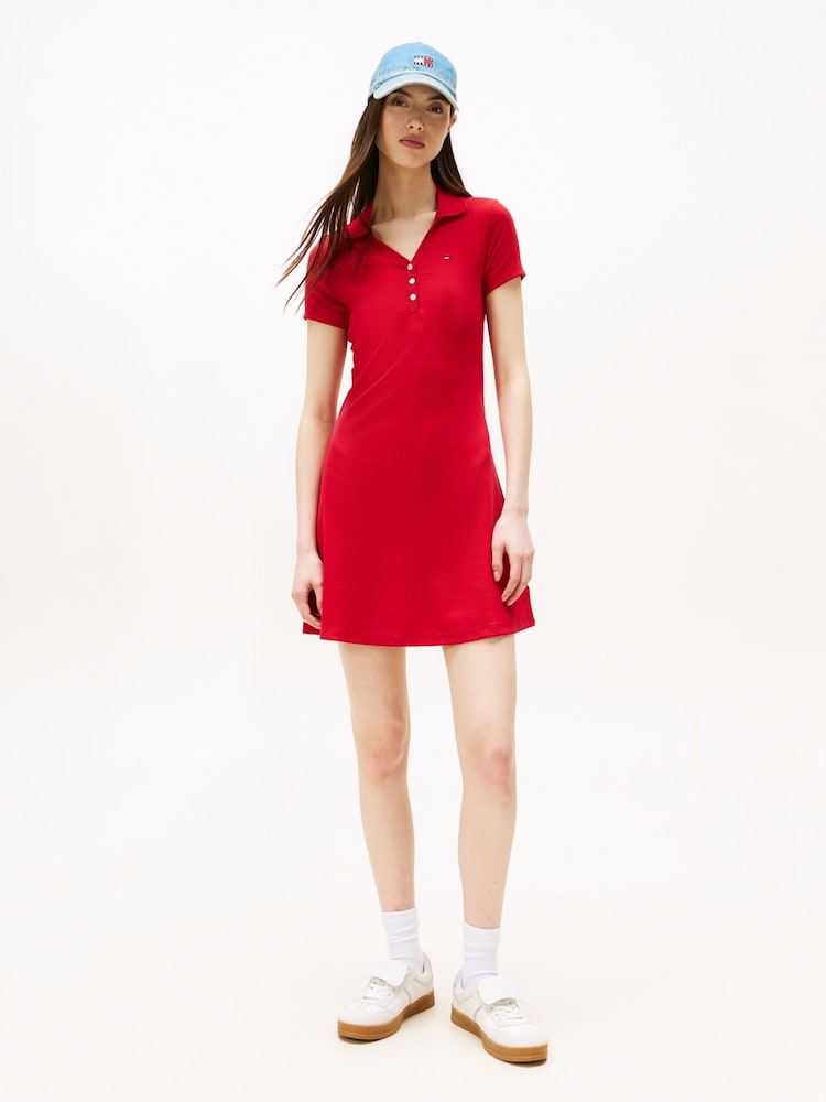 Buy Tommy Hilfiger Red Rib Polo Dress from Next USA Buy Tommy Hilfiger Red Rib Polo Dress from Next USA