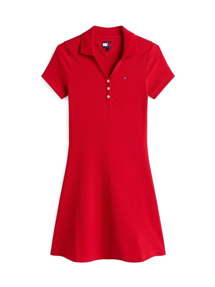Tommy Hilfiger Red Rib Polo Dress - Image 5 of 5