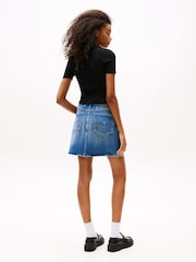 Tommy Hilfiger Black Slim Fit Pointelle Polo Top - Image 2 of 4