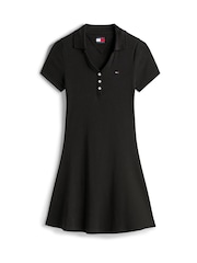 Tommy Jeans Black Rib Polo Dress - Image 5 of 5