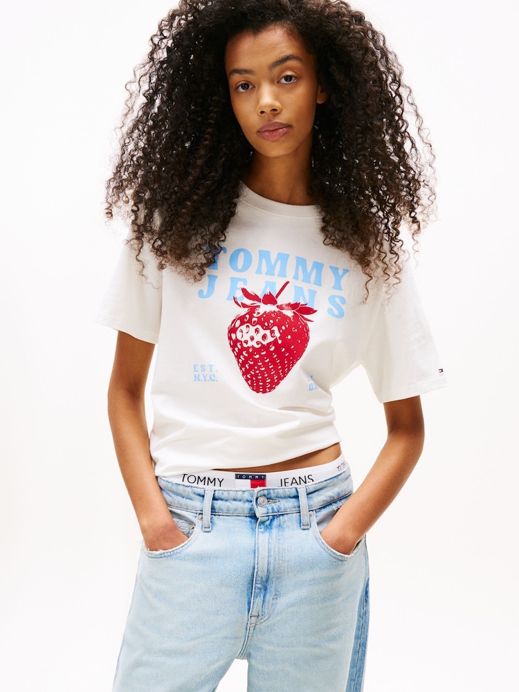 Camiseta Tommy Jeans com estampa de gola redonda - Imagem 1 de 4