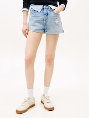 Tommy Hilfiger Blue Raw Hem Denim Shorts - Image 1 of 4