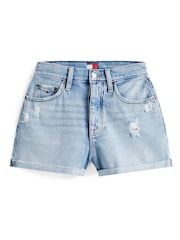 Tommy Hilfiger Blue Raw Hem Denim Shorts - Image 4 of 4