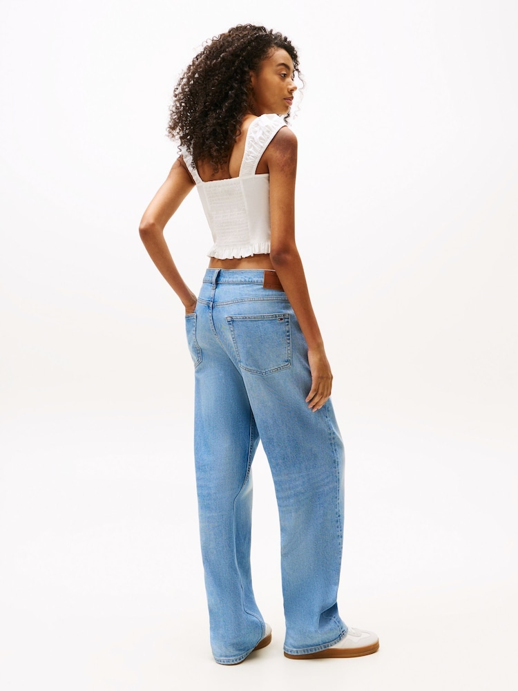 Tommy Jeans Natural Extra Slim Fit Cropped Sleeveless Blouse - Image 2 of 4
