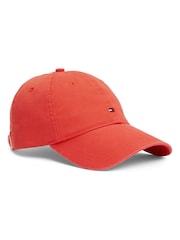 Tommy Hilfiger Red 100% Cotton Essential Flag Embroidery Baseball Cap - Image 1 of 3