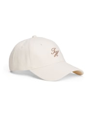 Creme - Tommy Hilfiger 100% Cotton Monogram Embroidery Baseball Cap - Imagem 1 de 3