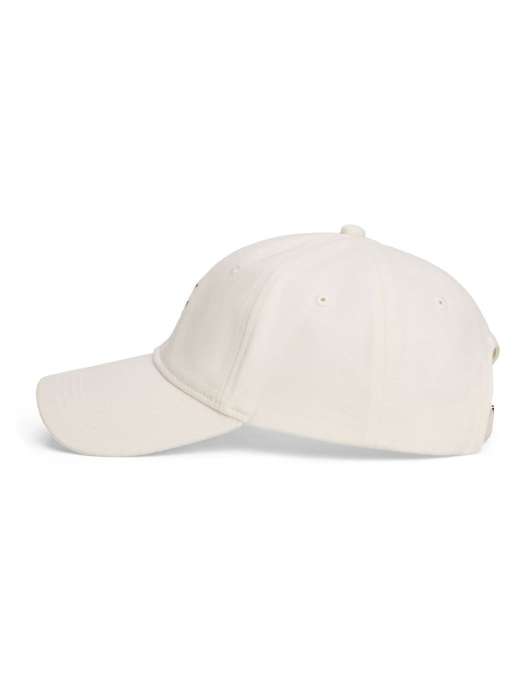 Creme - Tommy Hilfiger 100% Cotton Monogram Embroidery Baseball Cap - Imagem 3 de 3
