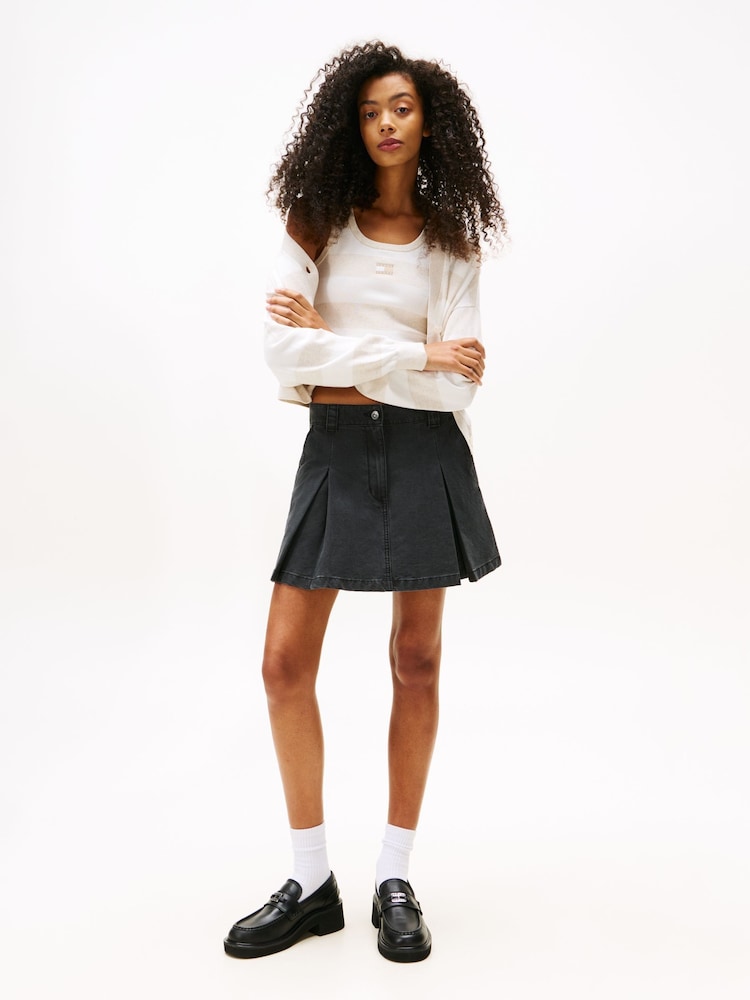 Minissaia Jeans Plissada Tommy Jeans - Imagem 2 de 5