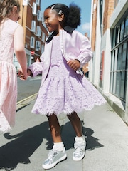 Self-Portrait Purple Lilac Sleeveless Lace Dress - Image 3 of 6