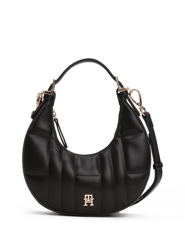 Tommy Hilfiger Black Quilted Crescent Cross-Body Shoulder Bag - Image 1 of 3
