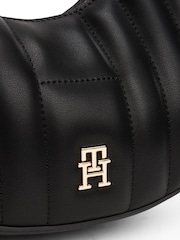 Tommy Hilfiger Black Quilted Crescent Cross-Body Shoulder Bag - Image 2 of 3