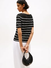 Tommy Hilfiger Black Quilted Crescent Cross-Body Shoulder Bag - Image 3 of 3