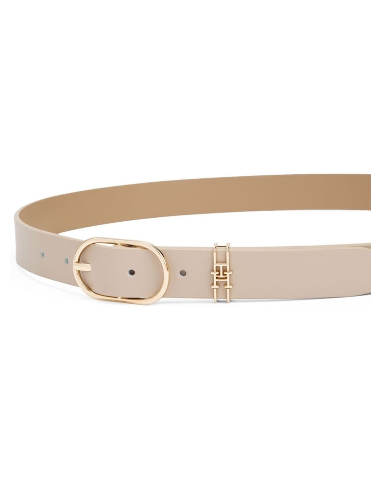 rjava - Tommy Hilfiger Leather Monogram Oval Buckle Belt - Slika 3 iz 3