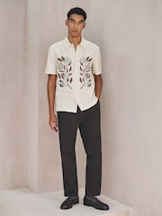 Neutral N.Premium Linen Tencel Blend Floral Print Short Sleeve Shirt - Image 2 of 7