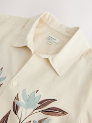 Neutral N.Premium Linen Tencel Blend Floral Print Short Sleeve Shirt - Image 6 of 7