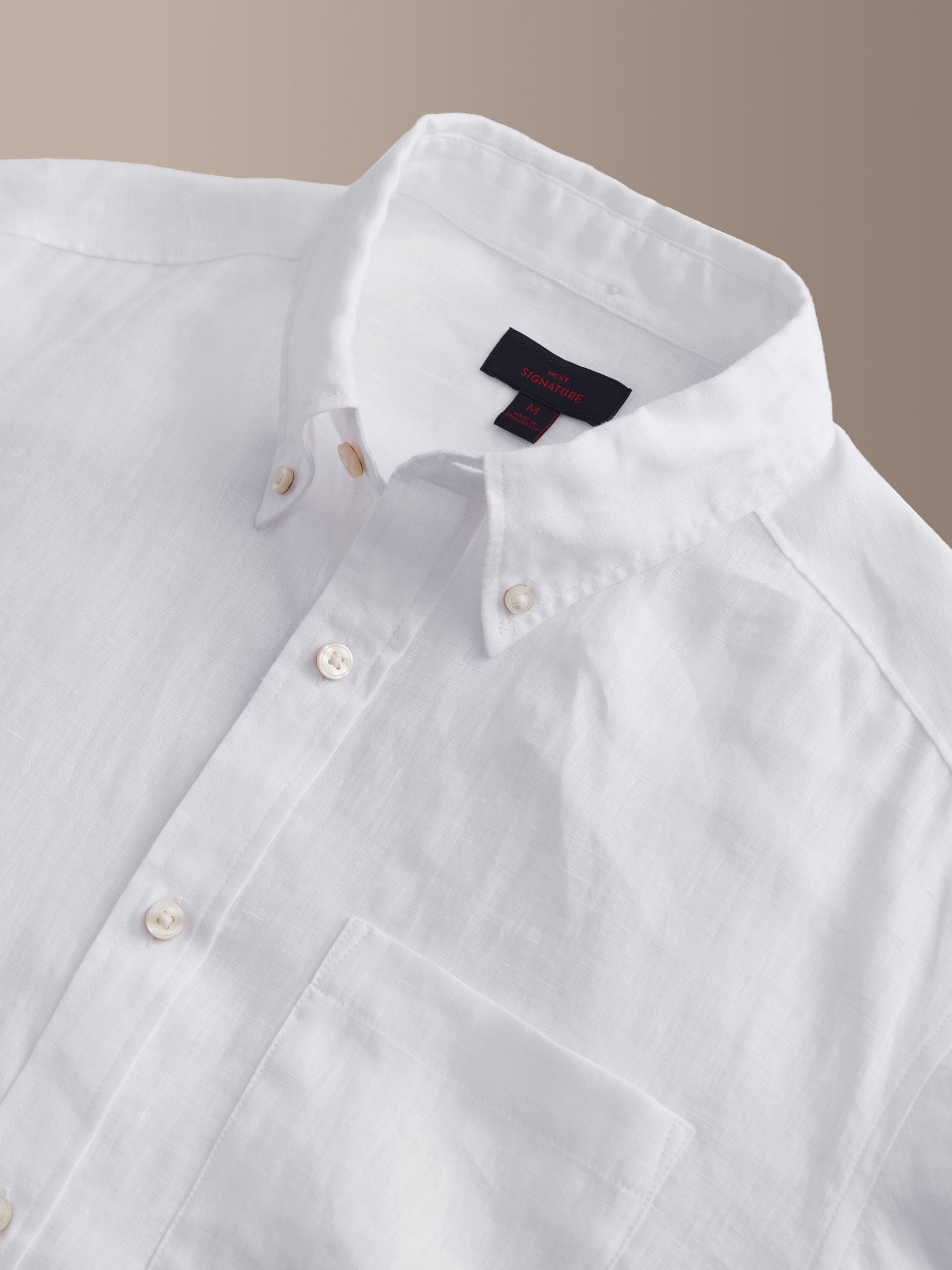 Buy White Signature 100% Linen Short Sleeve Shirt from Next USA