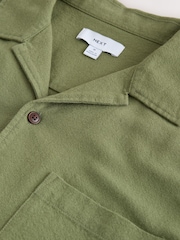 Green Textured Embroidered Japanese Print Short Sleeve Shirt - Image 3 of 5