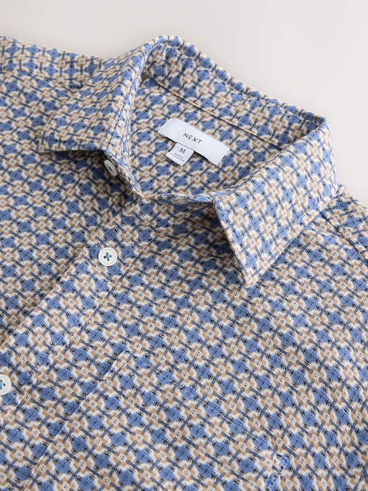 أزرق - قميص مزركش مربعات بكم قصير - Image 7 of 7 أزرق - قميص مزركش مربعات بكم قصير - Image 7 of 7