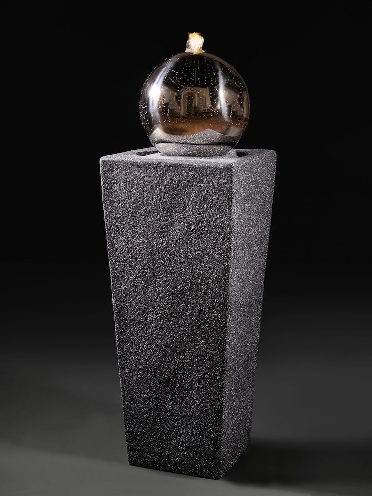 Premier Decorations Ltd Grey 78cm 4 LED Low Voltage SS Tower Water Feature - Image 3 of 3