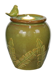 Premier Decorations Ltd Green 28cm LED Ceramic Water Vase - Image 1 of 1