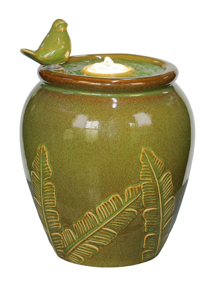 Premier Decorations Ltd Green 28cm LED Ceramic Water Vase - Image 1 of 1
