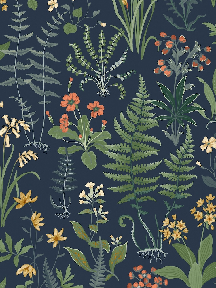 Graham & Brown Blue Oshibana 10M Wallpaper - Image 2 of 4