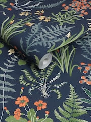Graham & Brown Blue Oshibana 10M Wallpaper - Image 3 of 4