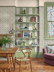 Graham & Brown Pink & Green Apple of Grenada 10M Wallpaper - Image 1 of 4