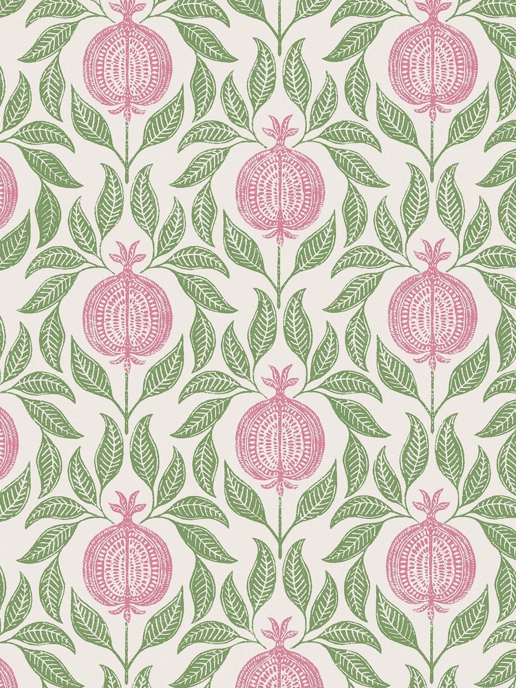 Graham & Brown Pink & Green Apple of Grenada 10M Wallpaper - Image 2 of 4