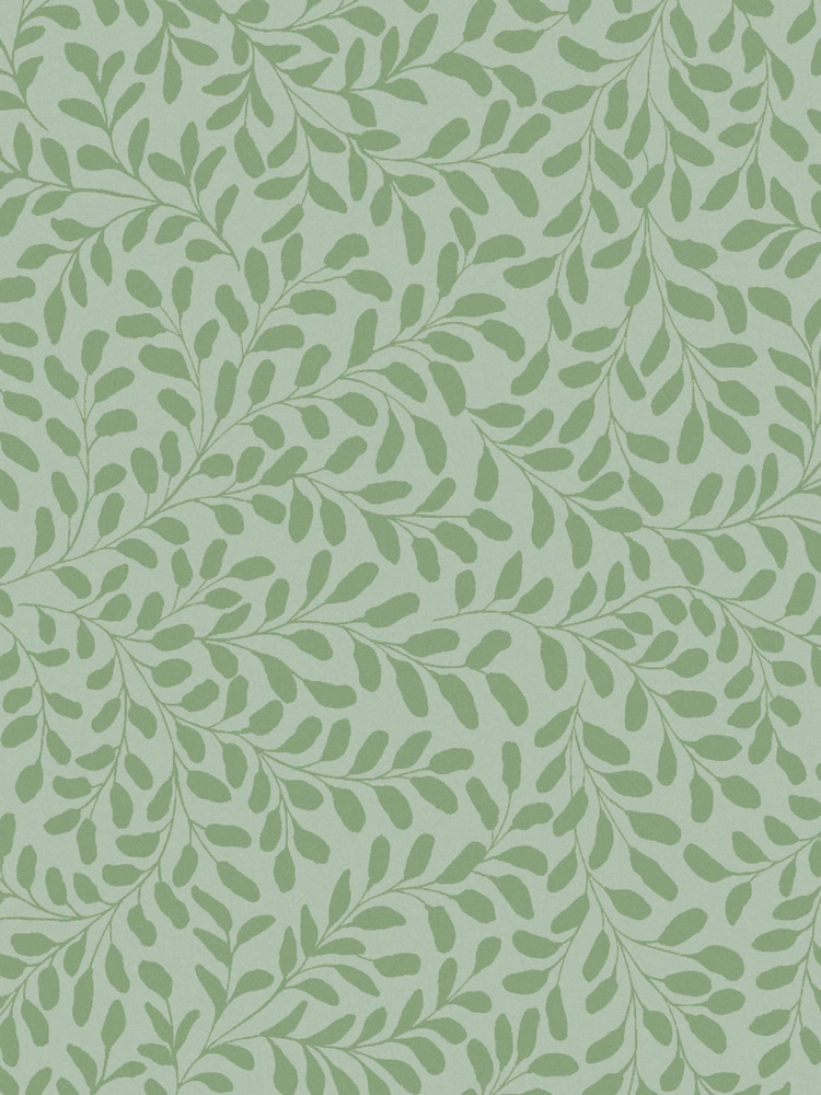 Graham & Brown Sage Gilded Leaf 10M Wallpaper - Image 2 of 4