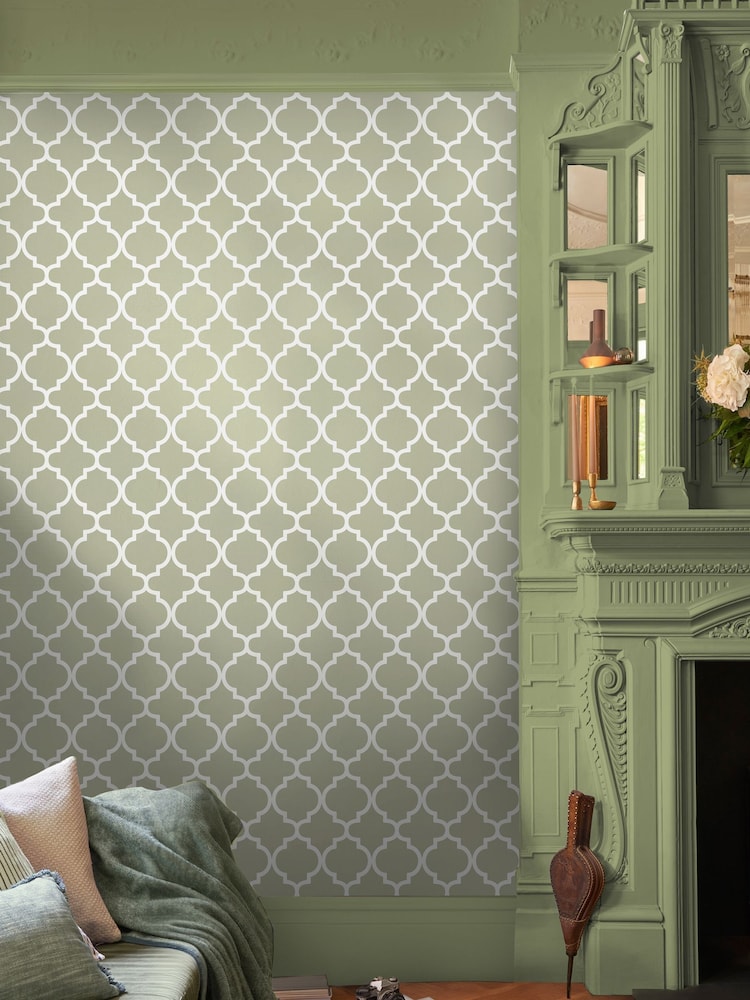 Graham & Brown Sage Trellia 10M Wallpaper - Image 1 of 4