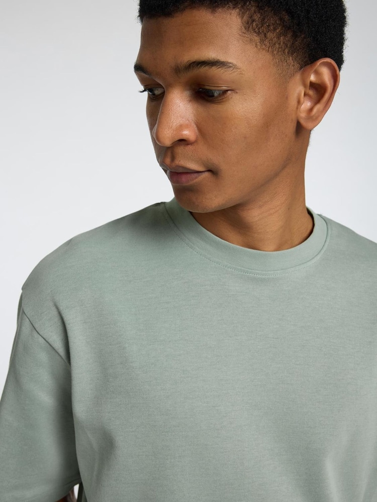 Selected Homme Green Short Sleeve Crew Neck T-Shirt - Image 4 of 4