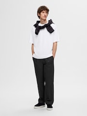 Selected Homme White Short Sleeve Crew Neck T-Shirt - Image 1 of 4