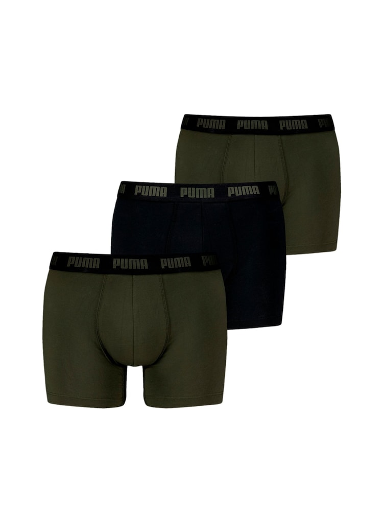 Puma Green Mens Boxers Briefs 3 Pack - Image 1 of 2