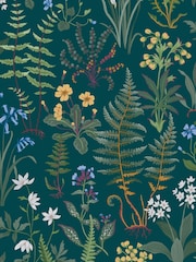 Graham & Brown Teal Oshibana A4 Wallpaper Sample - Image 2 of 4