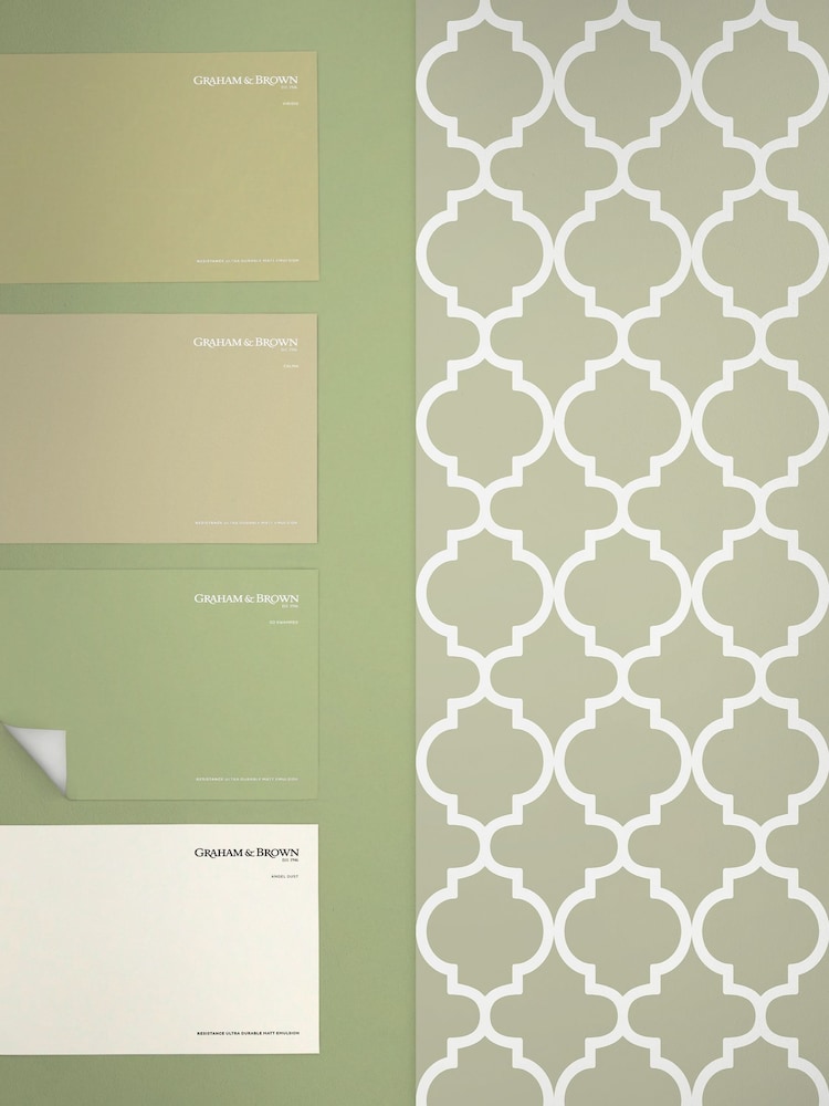 Graham & Brown Sage Trellia A4 Wallpaper Sample - Image 4 of 4