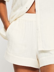 KBX White Annie Cheesecloth Shorts - Image 4 of 6