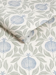 Graham & Brown Blue Green Apple of Grenada A4 Wallpaper Sample - Image 3 of 4