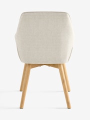 Set of 2 Tweedy Plain Light Natural Hamilton Oak Effect Leg Quilted Dining Chairs - Image 7 of 8