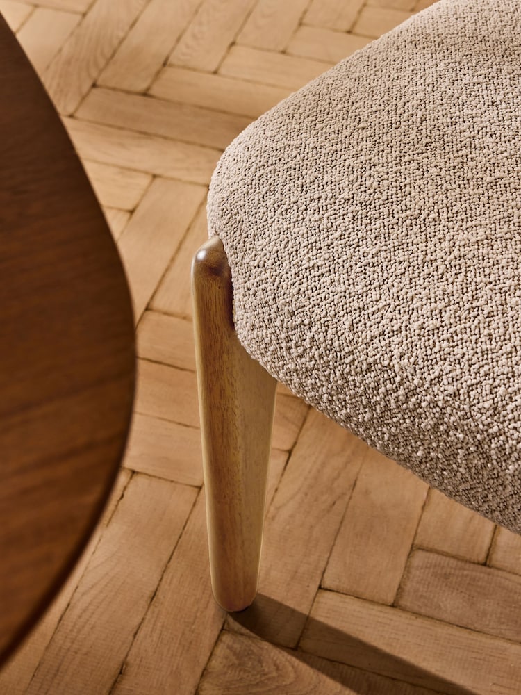 Set of 2 Casual Boucle Oyster Elton Dining Chairs - Image 2 of 8