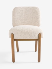 Set of 2 Casual Boucle Oyster Elton Dining Chairs - Image 4 of 8