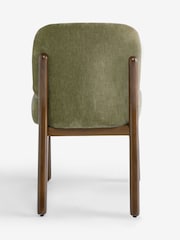 Set of 2 Relaxed Chenille Light Olive Green Elton Dining Chairs - Image 8 of 9