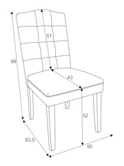 Set of 2 Soft Linen Look Green Malvern Button Light Wood Leg Dining Chairs - Image 4 of 7