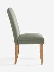 Set of 2 Soft Linen Look Green Malvern Button Light Wood Leg Dining Chairs - Image 6 of 7