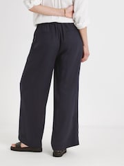 JD Williams Black Linen Wide Leg Trousers - Image 2 of 4